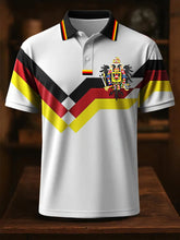 Männer schwarz rot und gelb bedruckt kurzärmliges Hemd